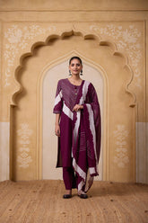 Bandhani Print Pure Cotton Suit Set – Maroon