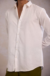 Relaxed Fit Linen Shirt - White