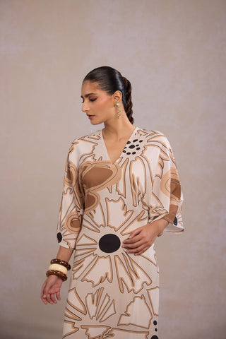 Sehhar Kaftan Dress - Beige