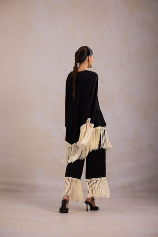 Black Fluid Crepe Co-ord Set