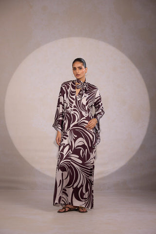 Women Printed Maxi Dress - Brown