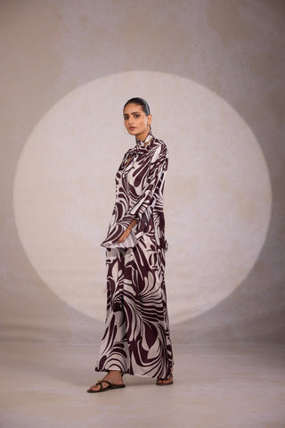 Women Printed Maxi Dress - Brown