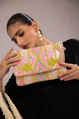 Boho Beaded Clutch Bag - Multicolor