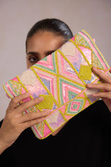 Boho Beaded Clutch Bag - Multicolor