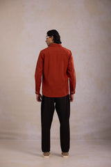 Men's Rust Linen Shirt