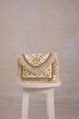 Boho Clutch Bag - Cream