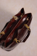 Leather Tote Bag - Brown