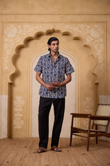 Indigo Block Print Shirt
