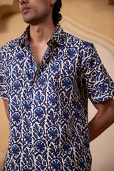 Indigo Block Print Shirt