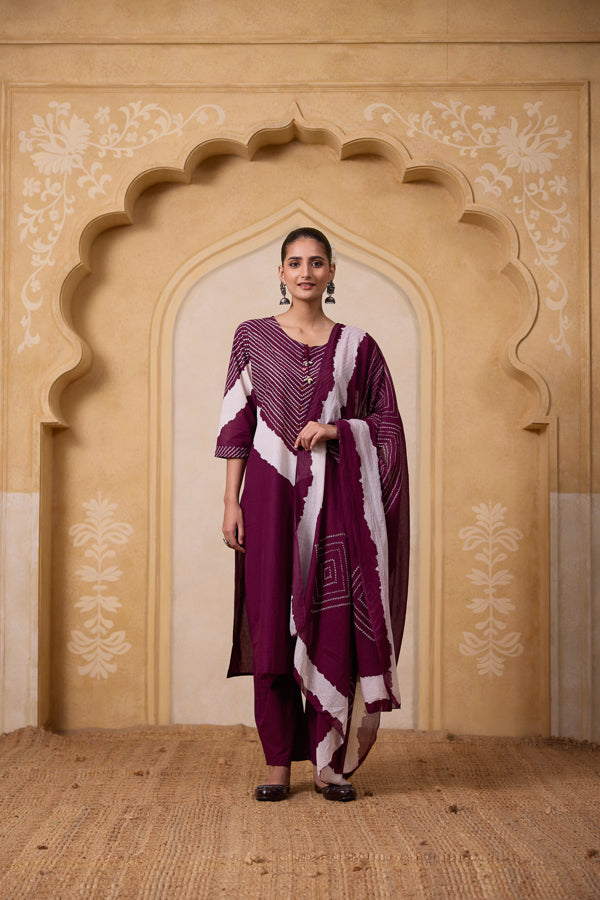 Rajni Bandhani Print Suit Set