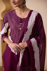 Rajni Bandhani Print Suit Set