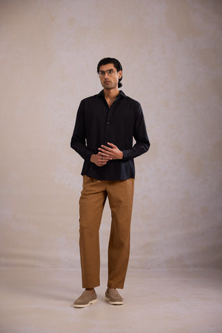 Men's Black Linen Shirt