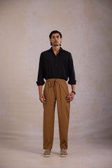 Relaxed Fit Linen Shirt - Black