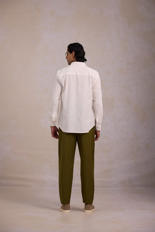 Men's White Linen Shirt