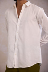 Relaxed Fit Linen Shirt - White
