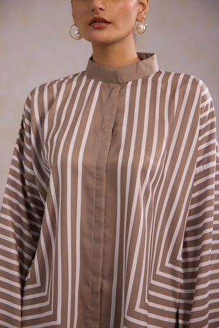 Striped Co-Ord Set - Beige