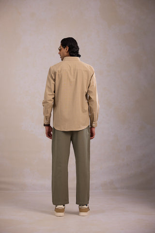 Men's Beige Linen Shirt