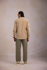Relaxed Fit Linen Shirt - Beige