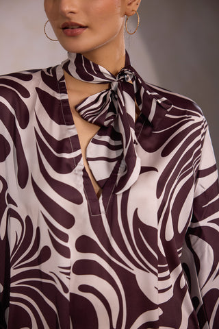 Women Printed Maxi Dress - Brown