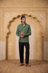 Black relaxed fit cotton linen trousers showcasing black trousers for men with a comfortable cotton linen pyjama design for daily wear.
