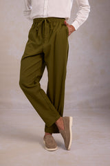 Relaxed Fit Trousers - Olive