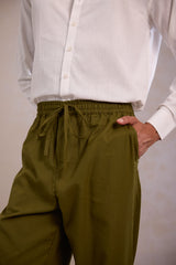 Relaxed Fit Trousers - Olive