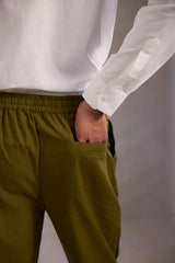 Relaxed Fit Trousers - Olive